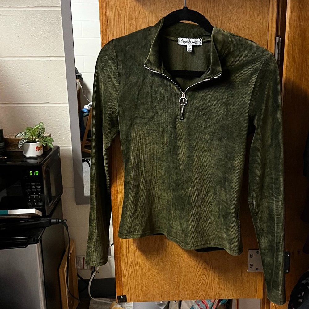 Corduroy Quarter Zip Top